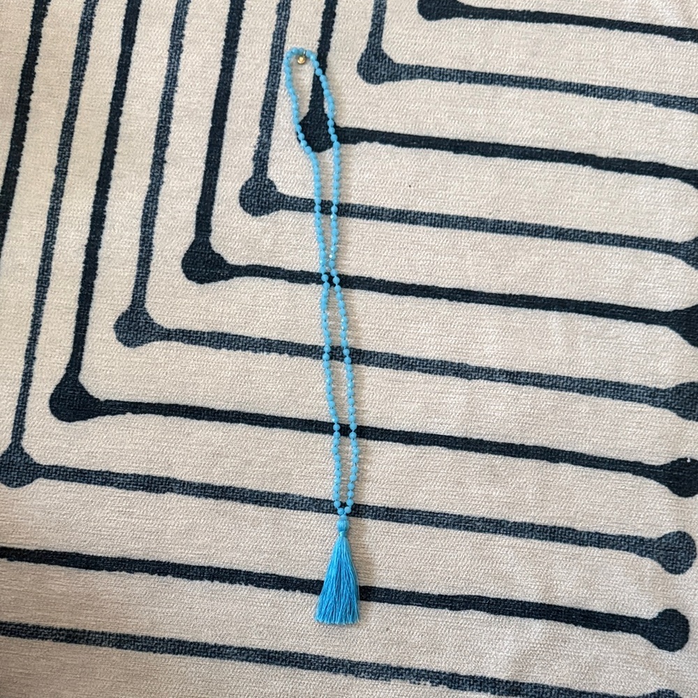 J. Crew Turquoise Beaded Necklace with Tassel